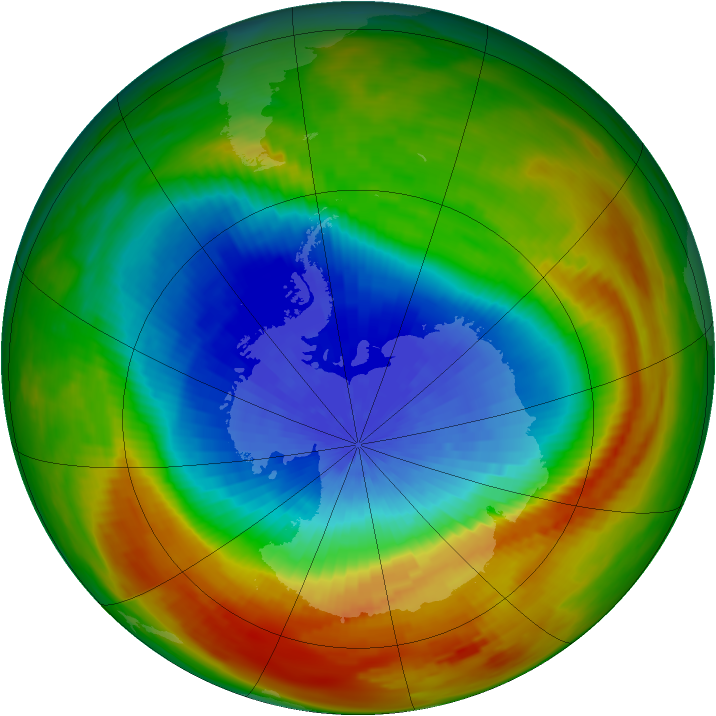Antarctic ozone map for 05 October 1988
